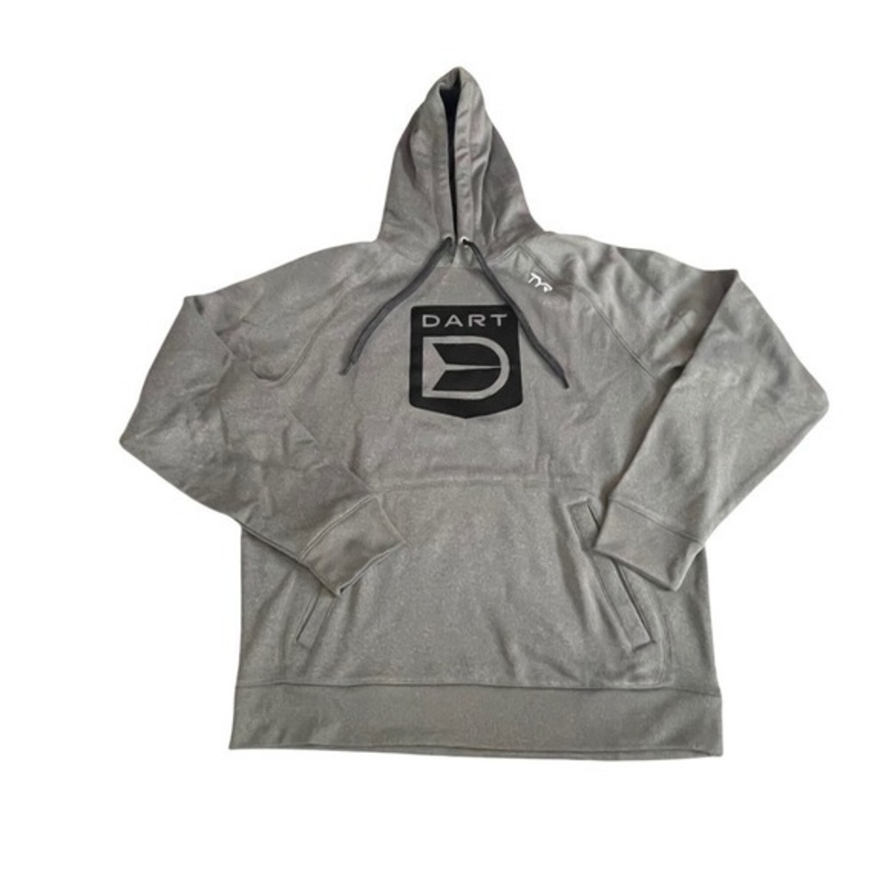 TYR DART Mens Gray Hoodie‎ Sweatshirt Pullover Hooded Long Sleeve Size M